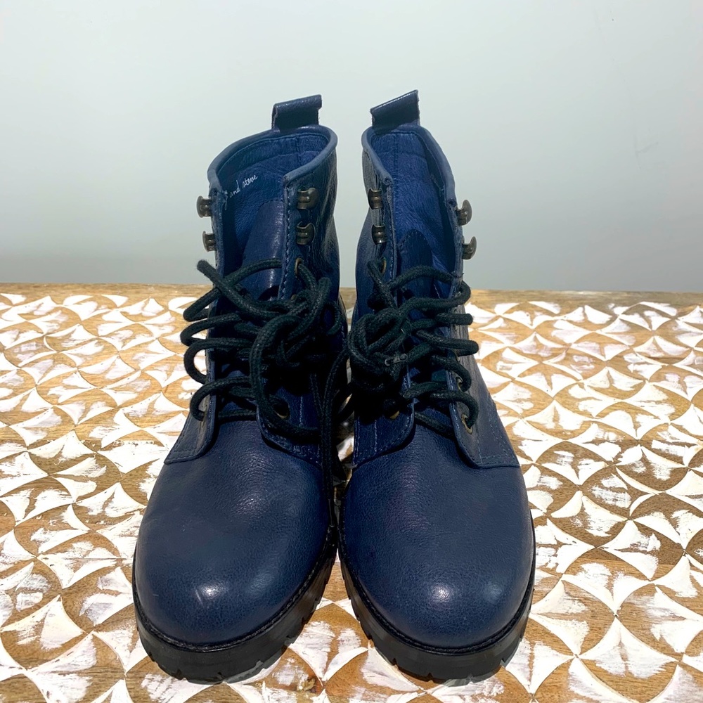 Blue leather Boots